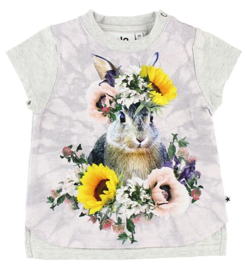 Molo T skjorte Erin Flower Bunny 56 T skjorte Grå Hvit