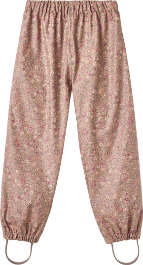Wheat Regnbukser PU Olo Portabella Blomster Wheat 12 år (152) Regnbukser Beige Rosa
