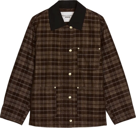 Marc O"Polo Woven Outdoor Jackets,Corduroy Checkbarn   Brown   XS