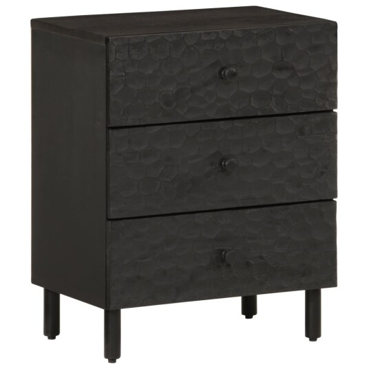 Nattbord svart 50x33x60 cm heltre mango 8720845422462
