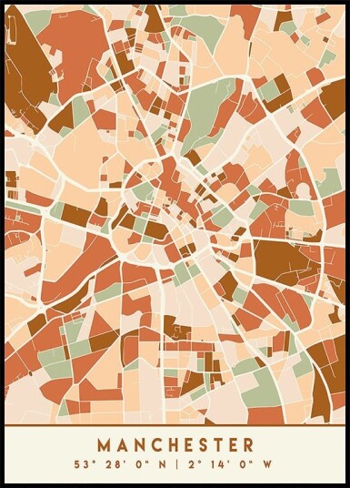 Black Maps Earth Tones 45 Poster Plakat / 30x40cm