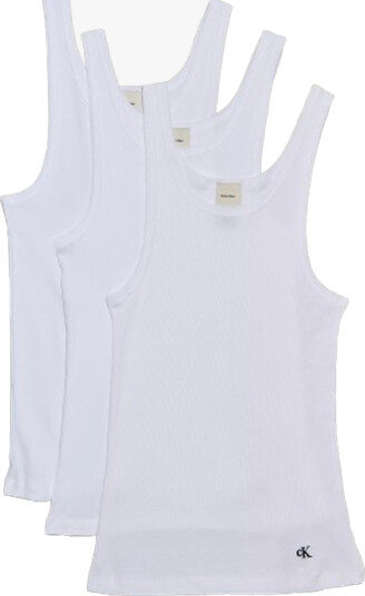 Calvin Klein Scoop Neck Cotton Tank 3-pack Hvit M