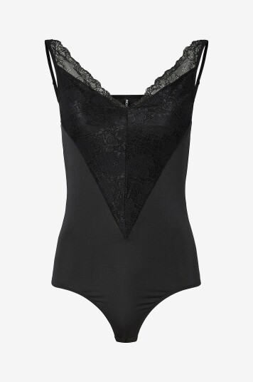 Pieces Body pcOlivia SL Lace Bodystocking Svart Pieces Body pcOlivia SL Lace Bodystocking Svart