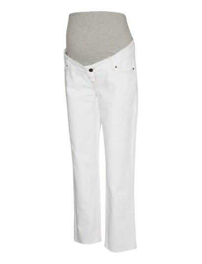 Mamalicious Mlolli Straight Ankle Jeans White 27 x 32