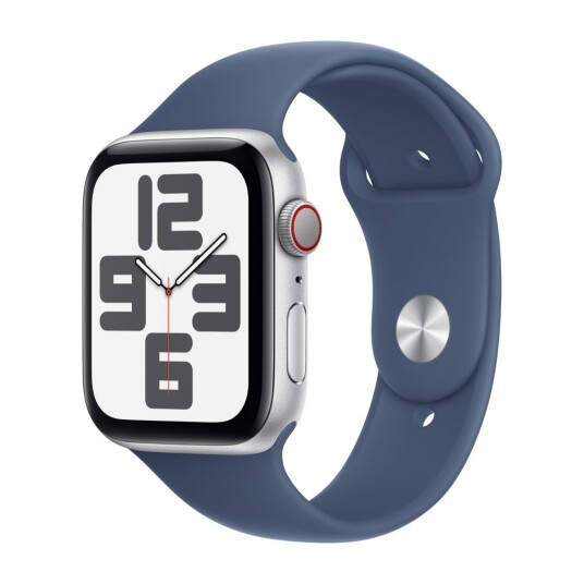 Apple Watch SE 2nd Gen 44mm LTE Silver Alu/Denim sport band M/L