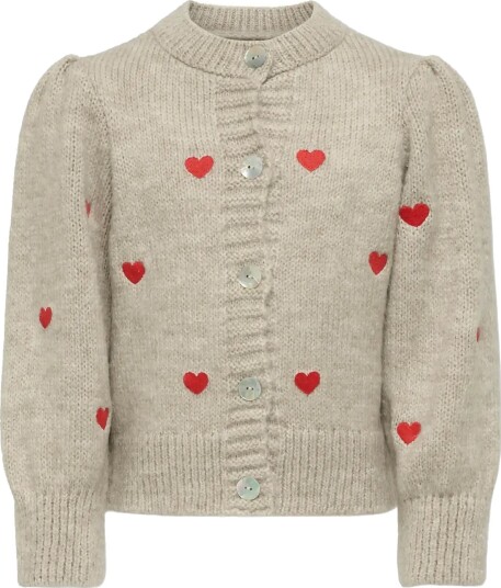 Kids Only Kmgsilla Ls O Neck Cardigan Knt Beige 116