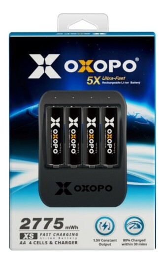 Oxopo 4xAA Li-Ion 1850mAh Batteri med Lader