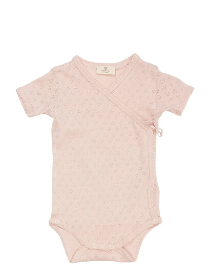 Copenhagen Colors Pointelle Heart Crossover Body Ss Pink 62