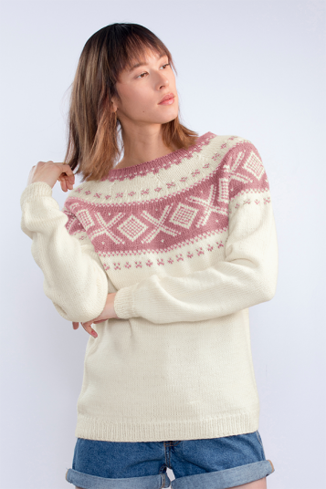 Dale Garn 405 03B Cortina Genser Rosa Sløyfe