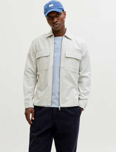 Jack & Jones Jprblurayle Linen Blend Zip Ls Shirt Smu Cream XL Jack & Jones Jprblurayle Linen Blend Zip Ls Shirt Smu Cream XL