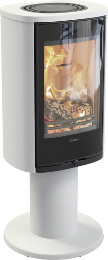 Contura 870G Style hvit vedovn på pidestall med glassdør Contura 870G Style hvit vedovn på pidestall med glassdør