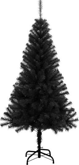  Juletre med 150 LED med stativ Svart 120 cm PVC