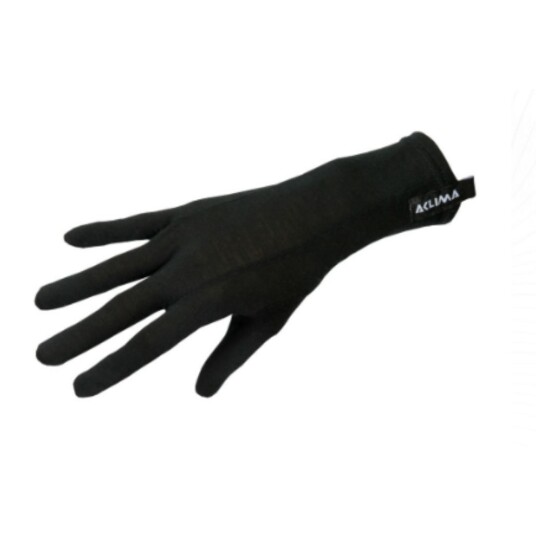 Aclima LIGHTWOOL LINER GLOVES, Jet Black, M/8 Aclima LIGHTWOOL LINER GLOVES, Jet Black, M/8