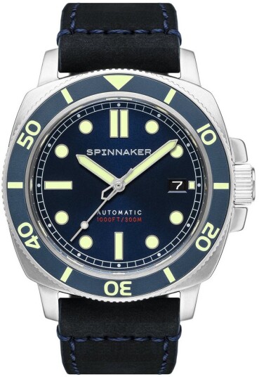 Spinnaker Herreklokke SP 5088 02 Hull Blå/Lær Ø42 mm