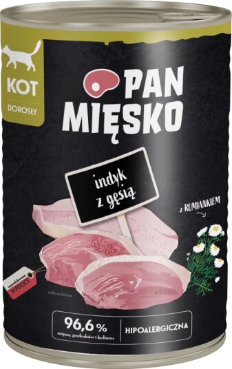 Pan Mięsko Våtfôr Cat Med Gås Kalkun 24 X 400 G