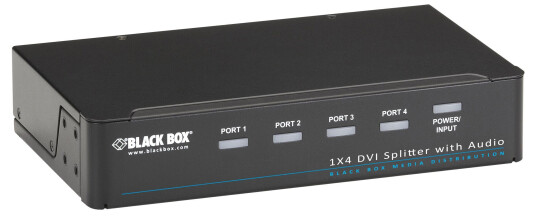 BLACK BOX DVI-D Splitter with Audio and HDCP, 1 x 4 - video/lyd-splitter - 4 porter - TAA-samsvar