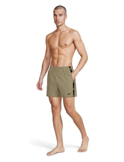 NIKE SWIM Nike Breaker Logo Tape 5" Volley Short   Beige   L