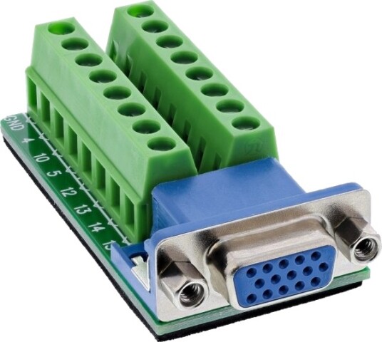 Inline Terminalblokk Vga Hd15 Hunn 2 Radig Skrueklemme 92503A