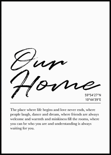 Custom Home Coordinates Plakat Plakat / 50x70cm Custom Home Coordinates Plakat Plakat / 50x70cm