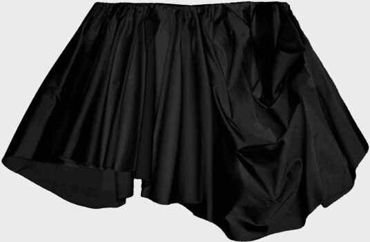 Ganni Technical Stretch Satin Draped Mini Skirt Black 40