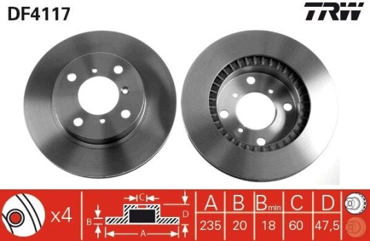 Bremseskive TRW DF4117