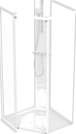 Contura Showerama Classic Pentagonal Dusjkabinett hvit 800x900 mm, Baderom