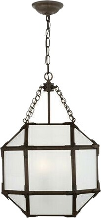 Morris Lantern Antique Zinc/Frosted Glass S