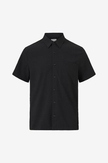 Calvin Klein Skjorte SS Solid Seersucker Classic Shirt Svart