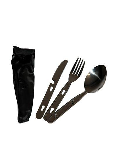 Fostex 3-delt spisestuesett i rustfritt stål Svart Sølv