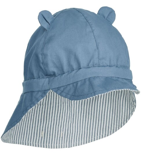 Liewood Gorm Solhatt Stripe Blue Wave/Creme De La Creme 9 12 mdr