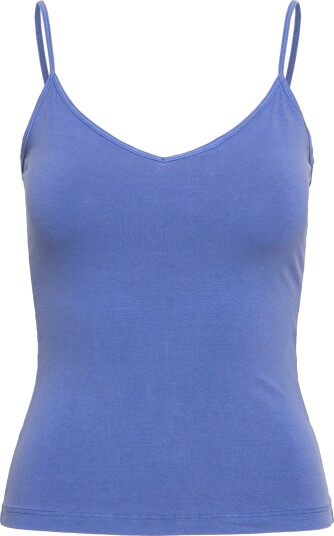 Weekday Slim V Neck Cotton Singlet Blue S