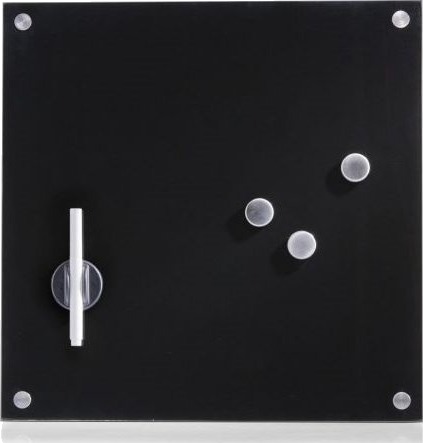 Zeller Glass Magnetiske Tavler Glass Memo Tavle Svart 40X40cm 40,0 X 40,0 Cm Bruddsikkert Glass, Bakside Metall Svart