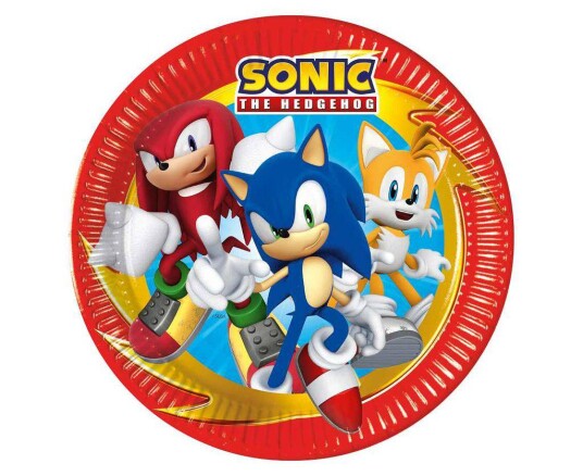 Papptallerken Sonic 23cm 8stk 