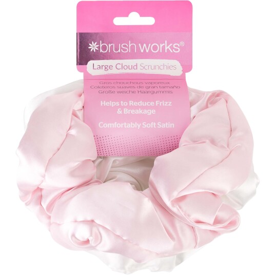 Brushworks Large Cloud Scrunchies Pink & White Brushworks Large Cloud Scrunchies Pink & White