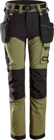 Snickers Workwear 7575-3104 Arbeidsbukser khaki grønn/svart 158, Klær