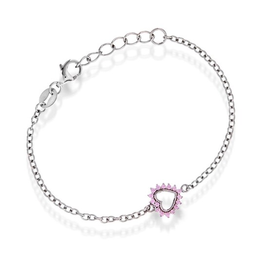 Prins & Prinsesse, Armbånd til barn i sølv med zirkonia og hjerte Prins & Prinsesse, Armbånd til barn i sølv med zirkonia og hjerte