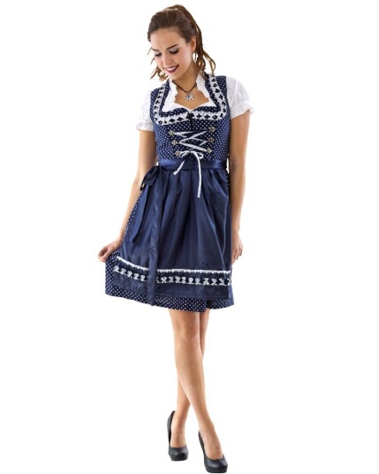 Haus Huberts V.O.F Dirndl Polkadot blå, Str. 44 Haus Huberts V.O.F Dirndl Polkadot blå, Str. 44