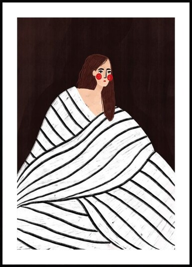 The Woman With Black and White Stripes Poster Plakat / 30x40cm