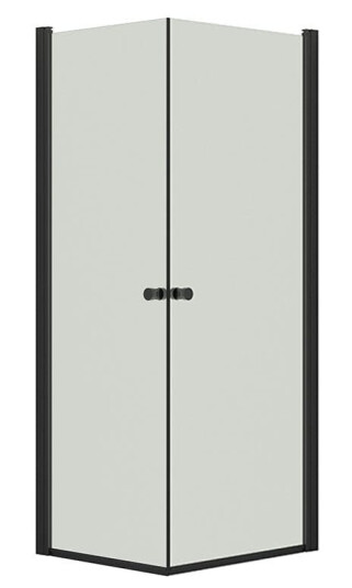 Dansani Match A+A Dusjhjørne Rett Svart Matt / 70x80cm Klart Glass