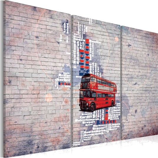 Bilde Rundt Storbritannia Av Routemaster Triptyk 60x40 Artgeist sp. z o. o.