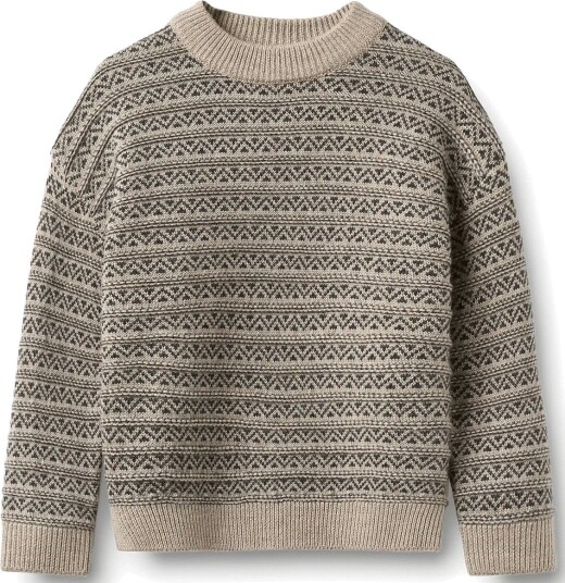 Wheat Jacquard Pullover Jens WARM SAND MELANGE 152