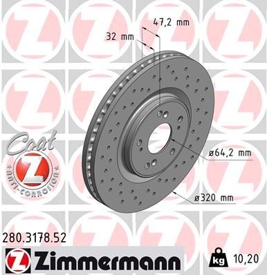 Bremseskive ZIMMERMANN 280.3178.52
