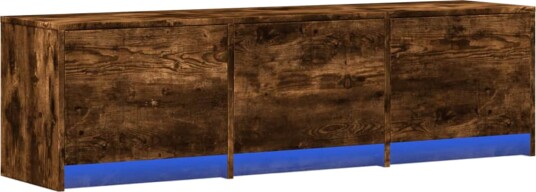  TV skap med LED Røkt eik 140 x 34 x 40 cm Konstruert tre