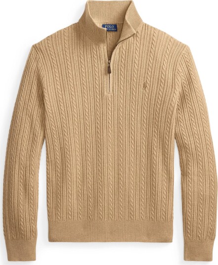 Polo Ralph Lauren 2/32 Cotton Sweater Pullover CAMEL MELANGE XS