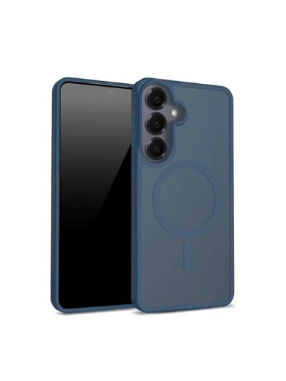 CRONG Hybrid Matte Magnetic   MagSafe Case for Samsung Galaxy S25 Navy Blue