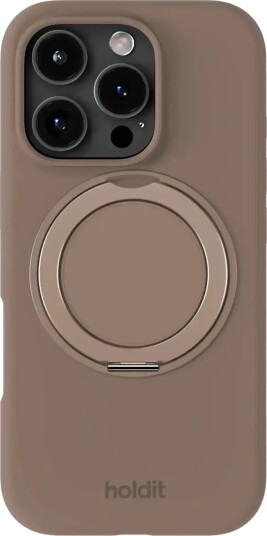 Holdit Silicone Stand Case iPhone 16 Pro Mocha Brown