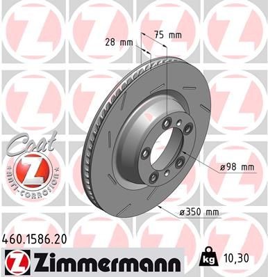 Bremseskive ZIMMERMANN 460.1586.20 Bremseskive ZIMMERMANN 460.1586.20