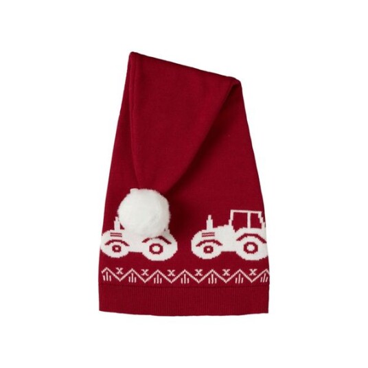 Name It Jester Red Tractor Nmnrismas Knit Hat 47/48