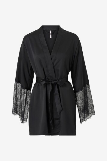 Hunkemöller Kimono Satin Lace Svart