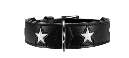 Hunter Magic Star Hundehalsbånd 42/S-M i Svart Lær